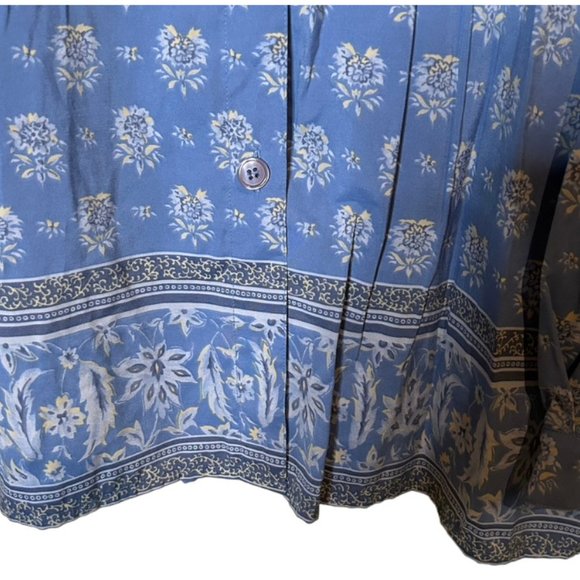 Vintage Vittadini Rayon/Poly Blend Blouse - Blue Boho Print with Border. Size XL - Picture 4 of 8